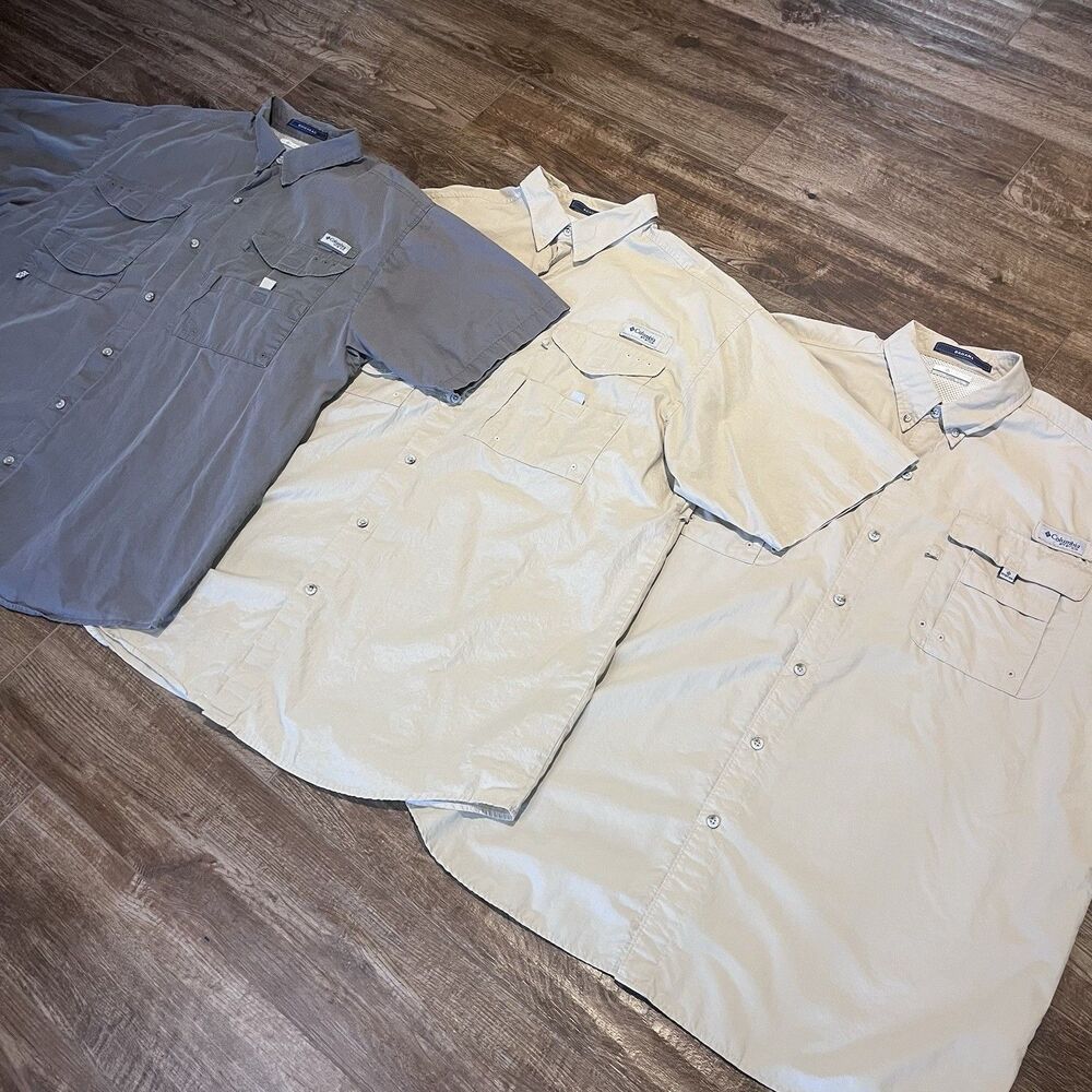 Columbia PFG Bahama Bonehead Fishing Shirts Mens XLT Tall Short Sleeve Lot Of 3